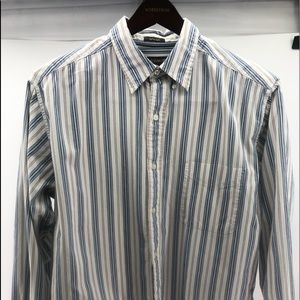 St John’s Bay Blue Striped Shirt L
